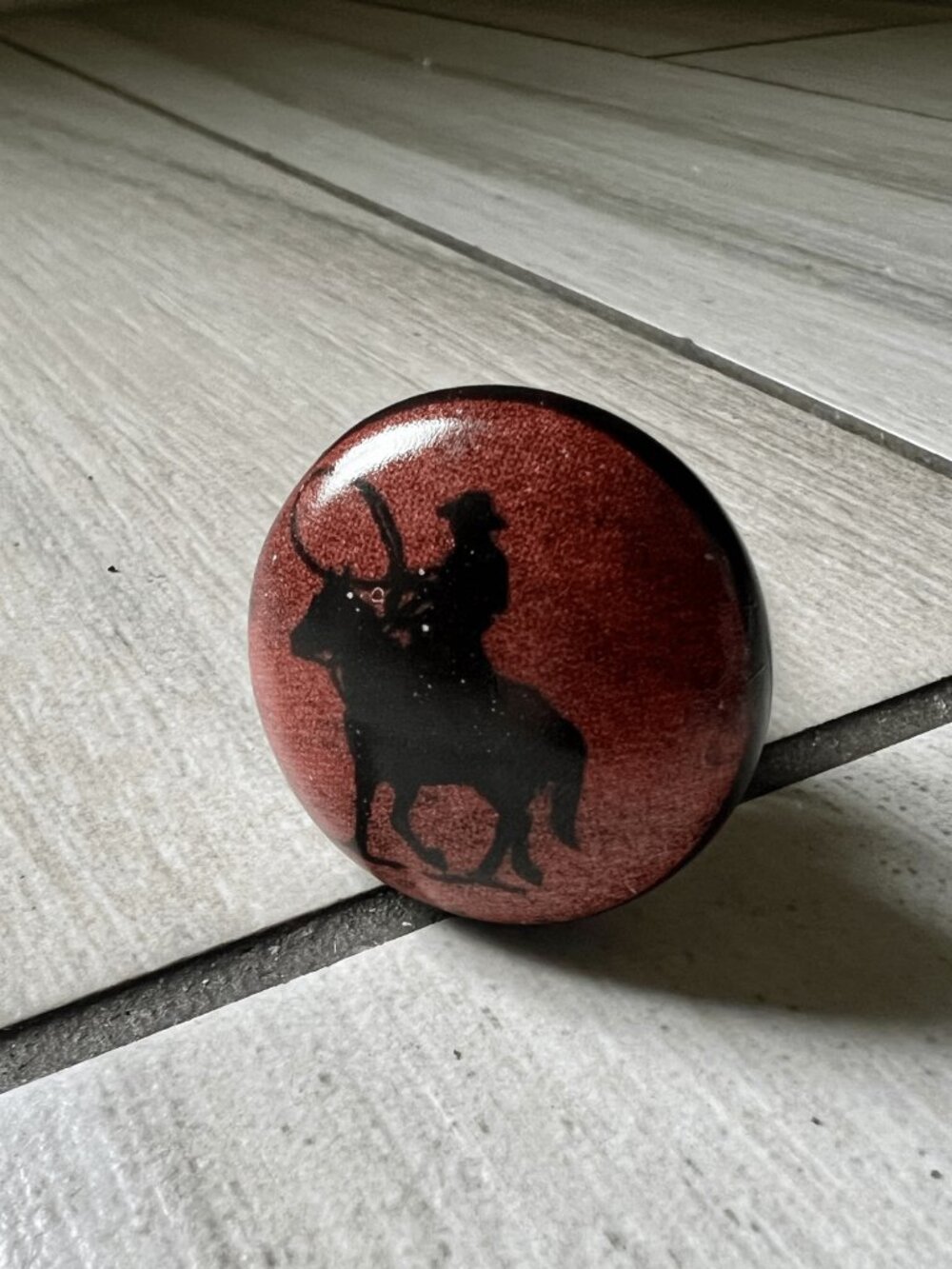 Western Cowboy Horse Silhouette Ceramic Cabinet Knob Drawer Pull Rustic Decor